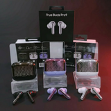 True Buds Pro9 earbuds with packaging on a dark background