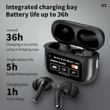 A9 Pro Signature Series Wireless Earbuds Black – ANC + ENC, Bluetooth & Digital Display